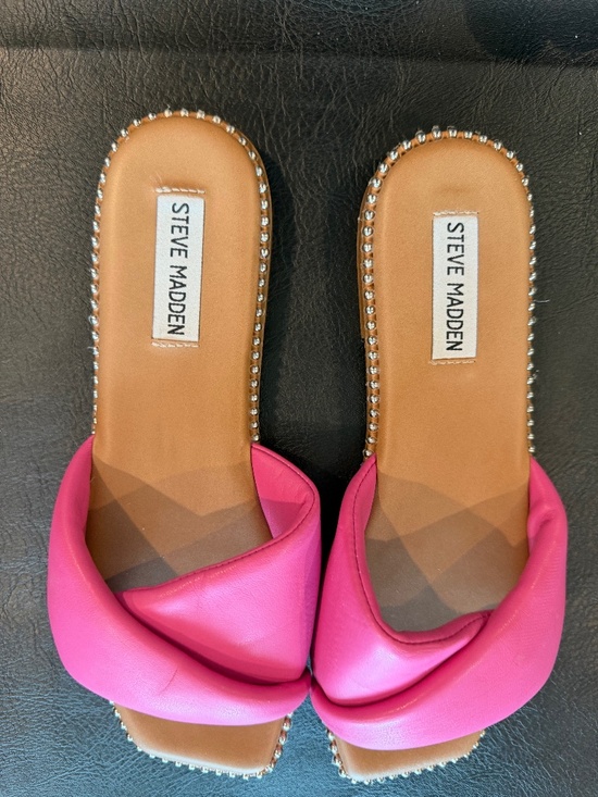 Steve Madden Shoes - Steve Madden Rayne Pink Flat Sandals 8 M Silver Beading